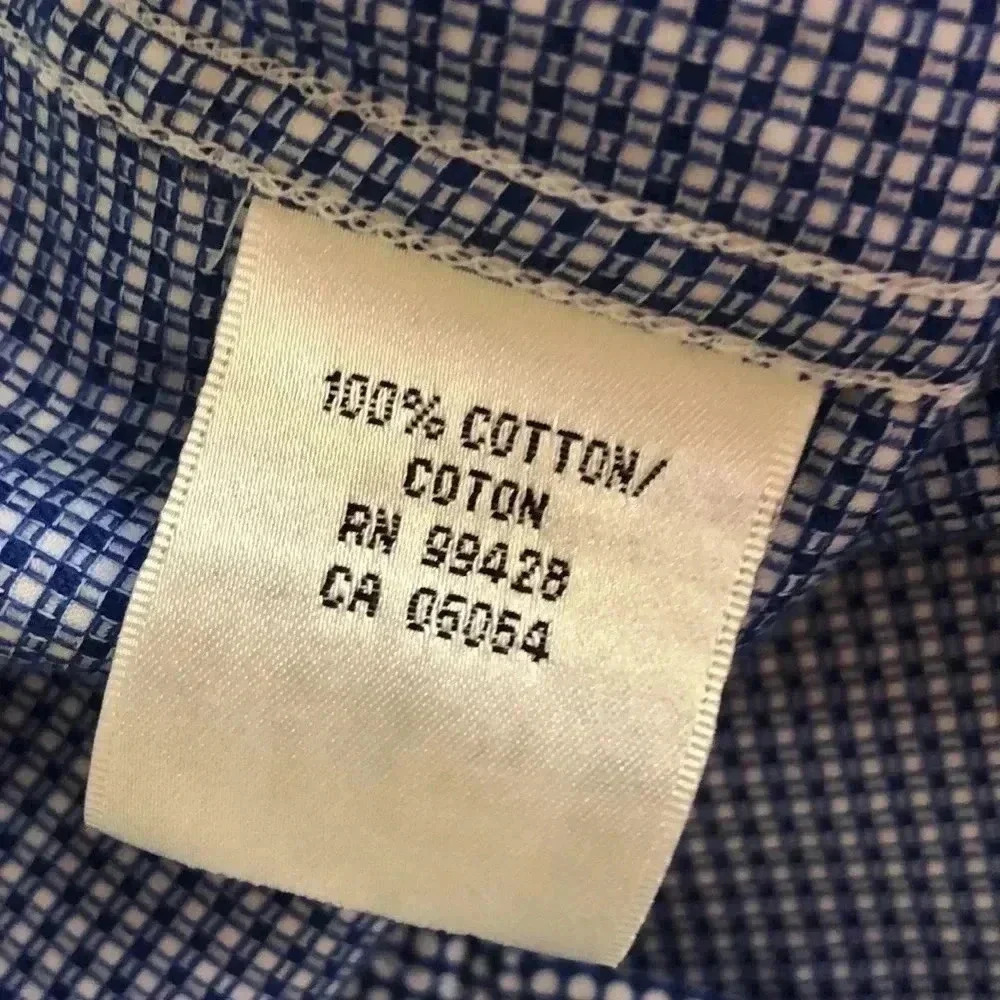 Bugatchi men’s dress shirt button up 17/34/35 blue and white - Picture 4 of 14